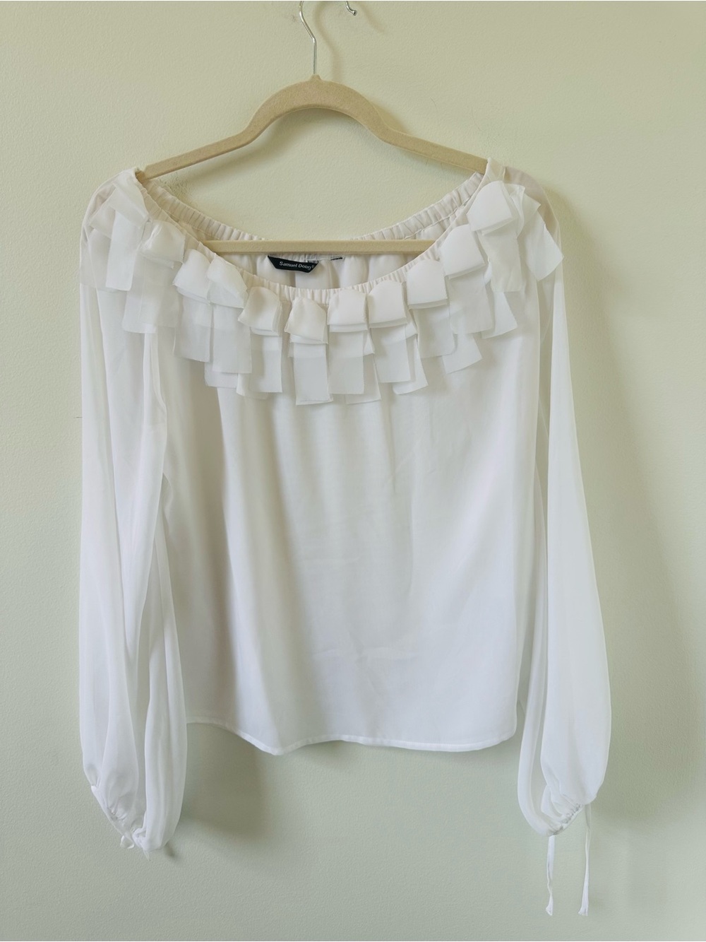 Samuel Dong white chiffon blouse